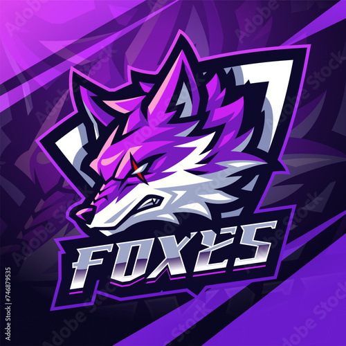 Fox head esport mascot logo design
