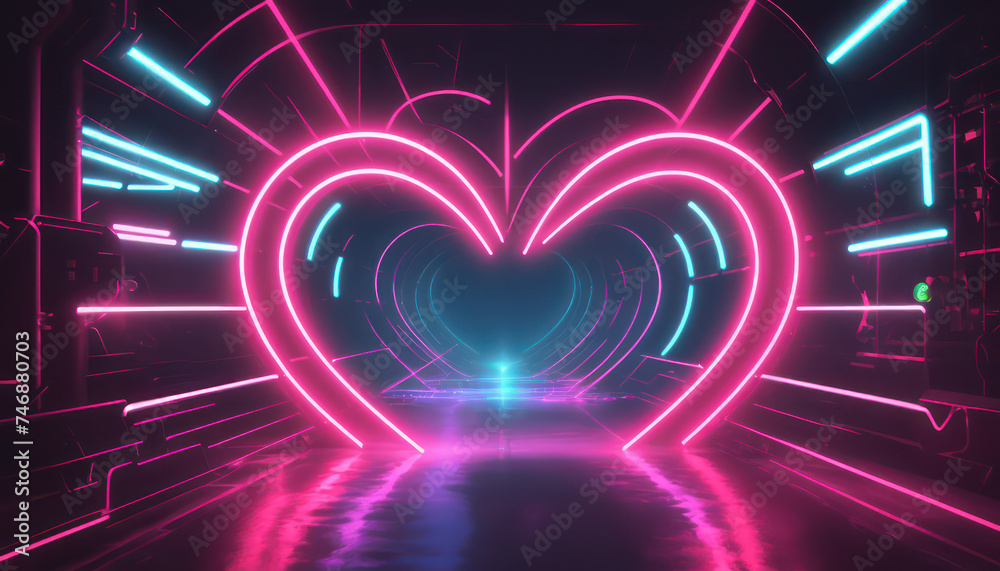 light in the tunnel or light trails in the tunnel or light trails in the dark or glowing heart on the dark background light in the tunnel or light trails in the tunnel or light trails in the dark or glowing heart on the dark background