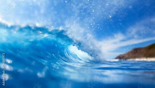 Perfect sky and water of ocean. Macroshot © adobedesigner