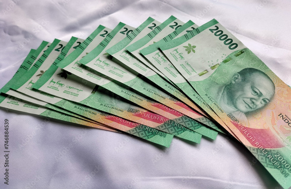 The new issued twenty thousand rupiah banknote isolated white ...