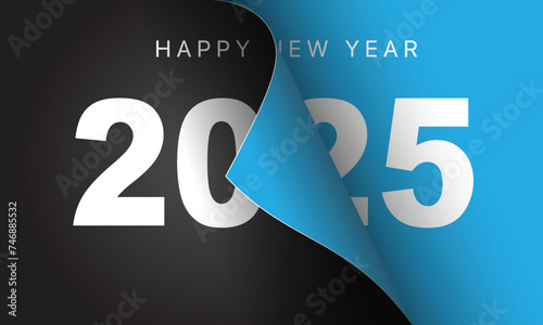 2025 Happy New Year Background Design. Greeting Card, Banner, Poster. Vector Illustration.