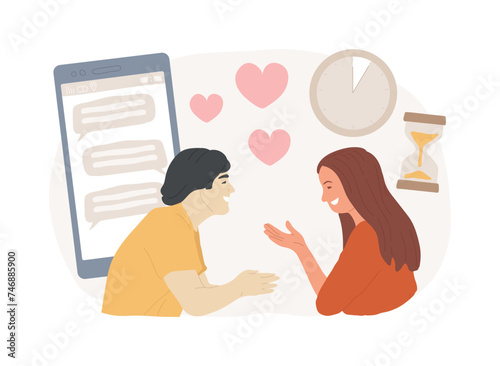 Blind date isolated concept vector illustration. Speed dating, online blind date service, first impression, surprise meeting, relationship search, single people, get coupled vector concept.