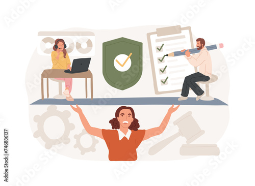 Accountability isolated concept vector illustration. Legal liability, personal and public accountability, taking responsibility for actions and decisions, leadership roles vector concept.
