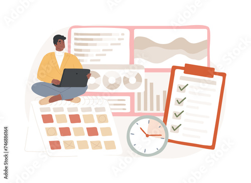 Discipline isolated concept vector illustration. Personal quality, disciplined employee, diligence, self discipline training, behavior regulation, obey the rules, control habit vector concept.