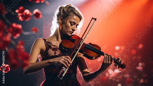 portrait of a woman playing violin