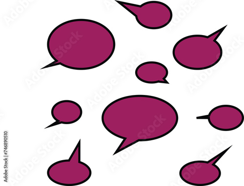 A set of comic speech bubbles and elements