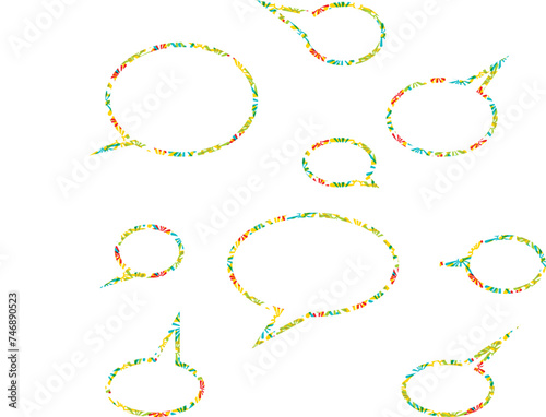 A set of comic speech bubbles and elements