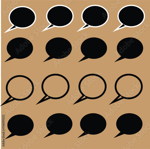 A set of comic speech bubbles and elements