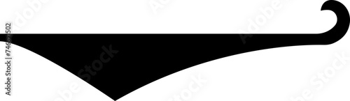 Swoosh and swoop underline typography tail shape in fill style. Brush drawn curved smear. Hand drawn curly swish, swash, squiggle, twiddle. vector calligraphy doodle swirl on transparent background.