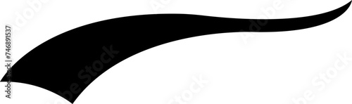 Swoosh and swoop underline typography tail shape in fill style. Brush drawn curved smear. Hand drawn curly swish, swash, squiggle, twiddle. vector calligraphy doodle swirl on transparent background.