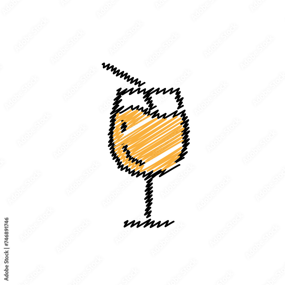 Naklejka premium juice scribble icon