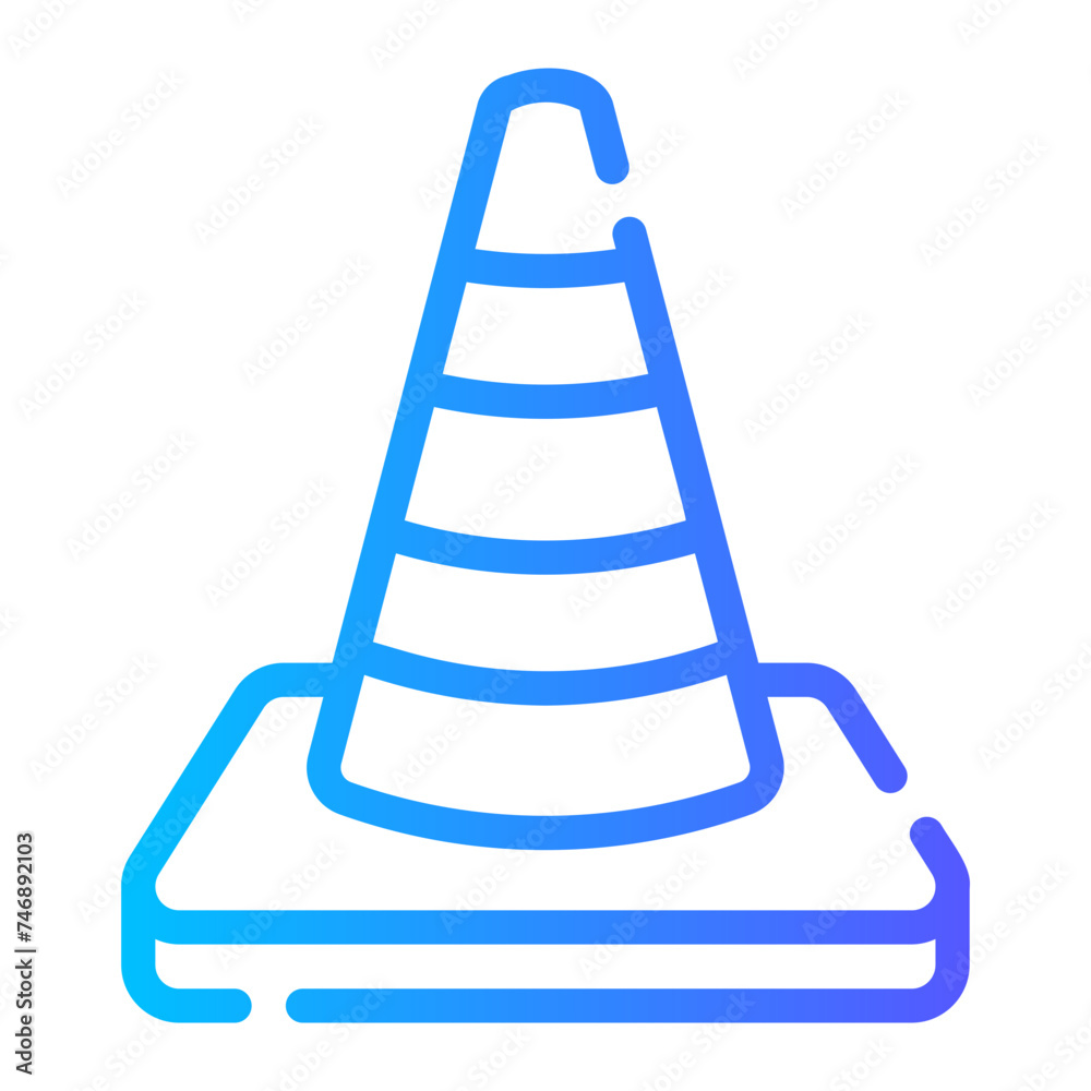traffic cone Line Gradient Icon traffic cone Line Gradient Icon