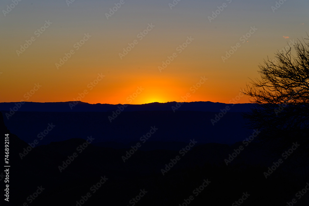 Sunset over the Mountains of Big Bend National Park, in Southwest Texas.