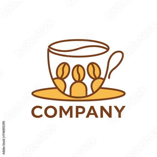 Hang out coffee logo.  Character, unique, simple.