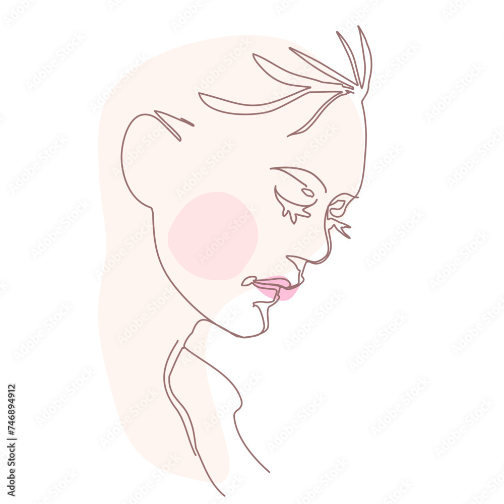 line faces, couple man and woman. vector illustration. Modern single line art line faces, couple man and woman. vector illustration. Modern single line art