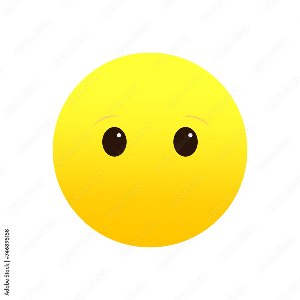 Simple face emoji. Serene expression. Vector illustration. EPS 10. Simple face emoji. Serene expression. Vector illustration. EPS 10.