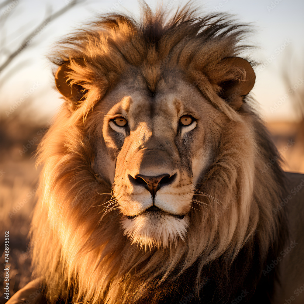 The Regal Gaze: An African Lion in Its Majestic Dominance