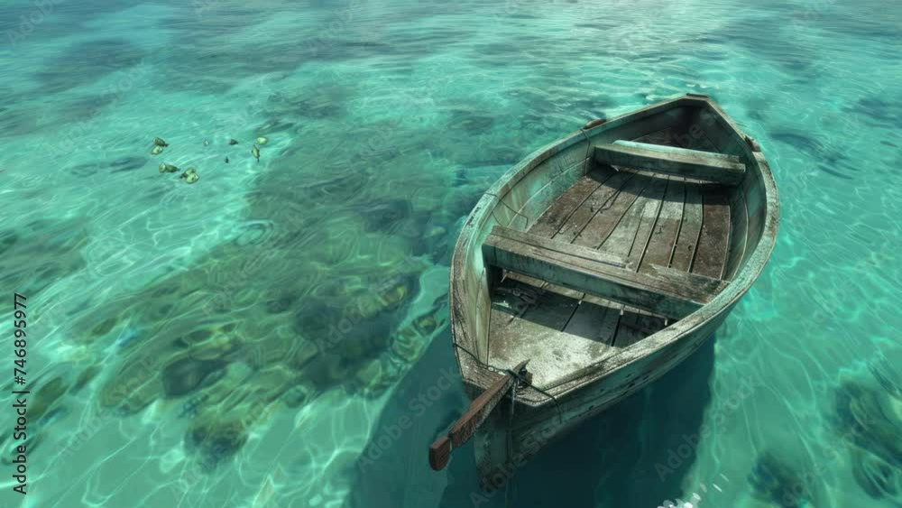 Riverfront serenity: Boats anchored along the peaceful river, crafted by Generative AI Riverfront serenity: Boats anchored along the peaceful river, crafted by Generative AI