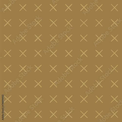 hand drawn crosses. sandy brown repetitive background. vector seamless pattern. geometric fabric swatch. retro design template for textile, home decor