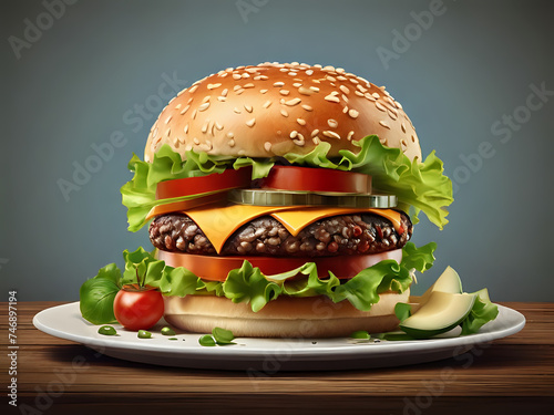 junk food burger double patty