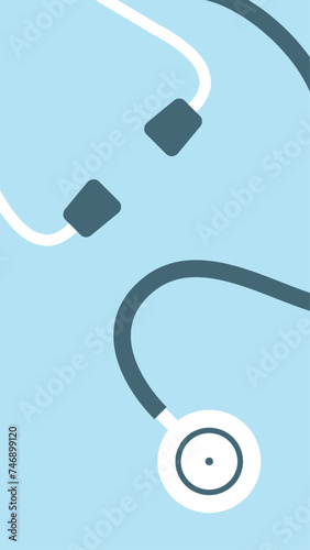 Minimal flat illustration of a stethoscope. Health and medicine concept.