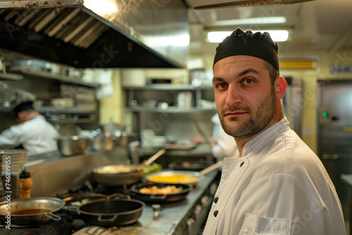 Portrait of confident chef at restaurant kitchen