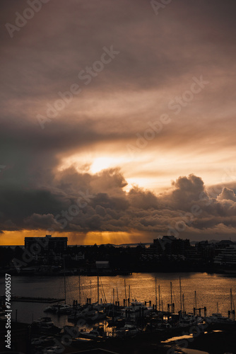 sunset in the city