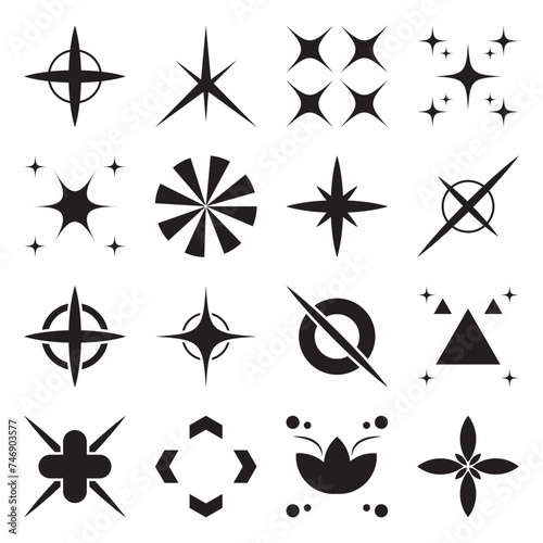set element shape minimalistic vector black graphic
