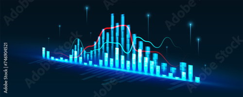 Stock trading, investment and finance concept background image