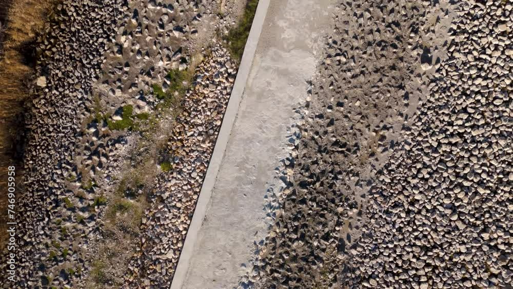 Ascending drone shot over barrage du Planas Avignon. Francia Ascending drone shot over barrage du Planas Avignon. Francia