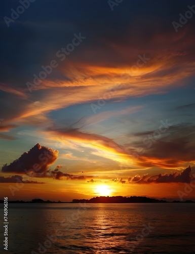 Sun Sets Indonesia Atmosphere Colorful Sunset, Background Images And Pictures Generative AI