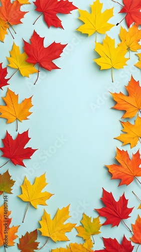 Maple leaves copy space
