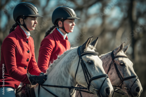 Equestrian Riders in Competition Attire