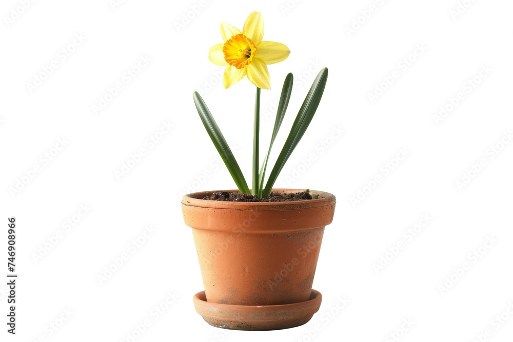 Daffodil Narcissus Arrangement Isolated On Transparent Background