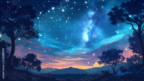 cosmic starry night sky background