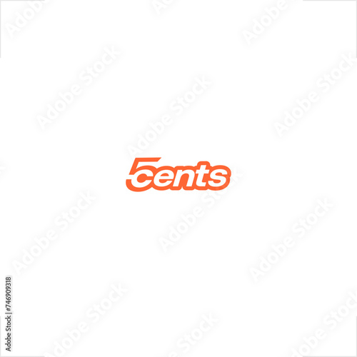 five 5 cents logotype design