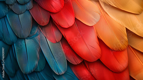 Feather Texture Background, Alive with a Multitude of Colors.