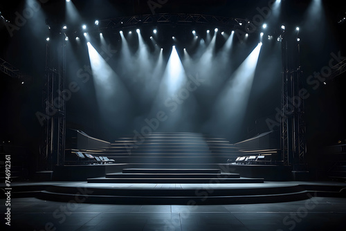 magnificent lighting stage on dark vibes photo