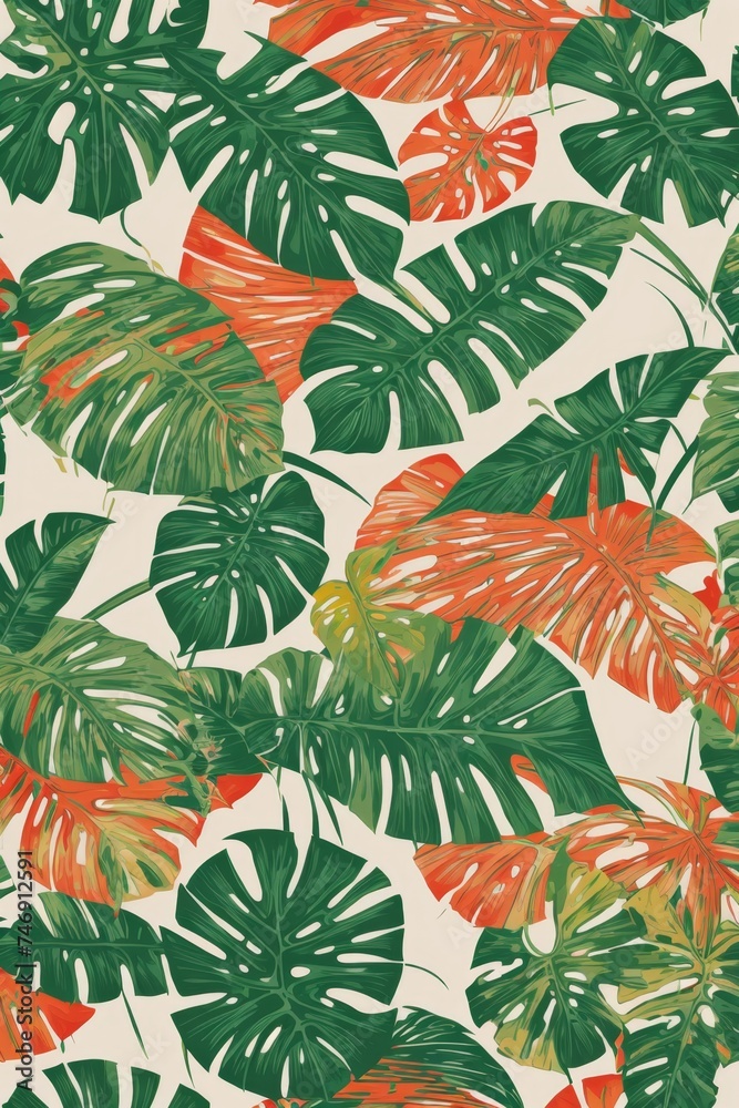 seamless pattern with leaves