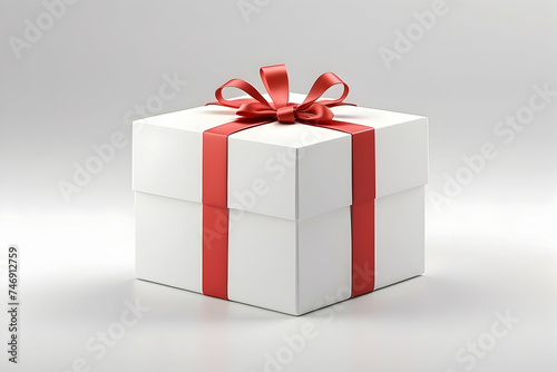3d rendering of minimalist gift box on white background 