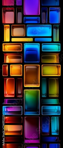 closeup wall android body prisms squares lockbox nine separated windows depth backdrop photo