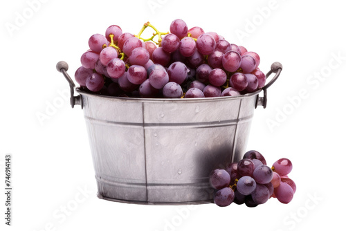 Bucket of Grapes Display Isolated On Transparent Background