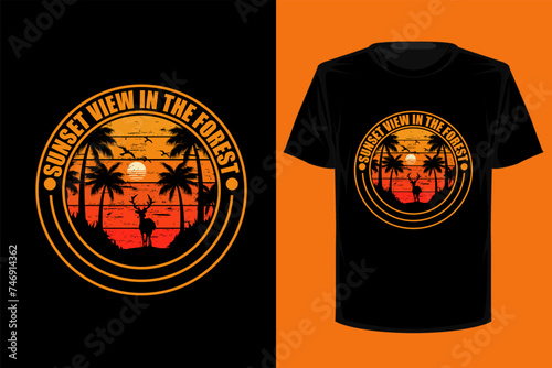 View in the Forest Retro Vintage T Shirt Design