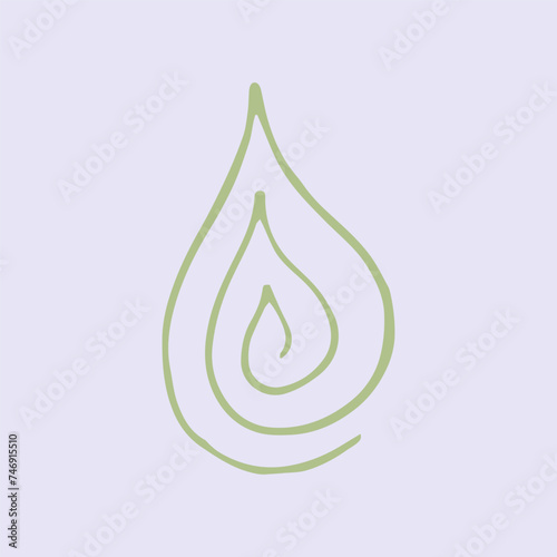Vector illustration of a water drop on an isolated background. Simple drawing of liquid icon.