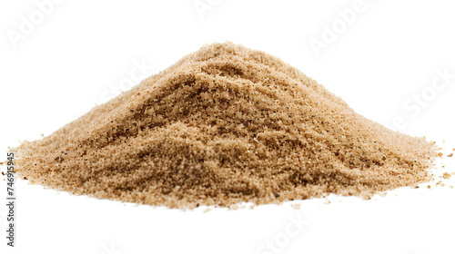 A pile of dry beach sand isolaed on white background