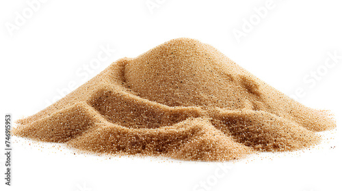 A pile of dry beach sand isolaed on white background