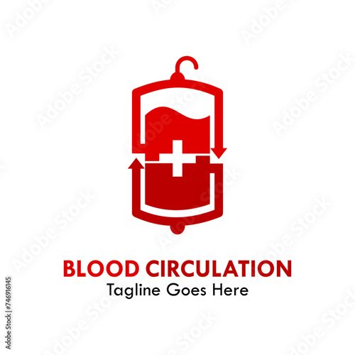 Blood circulation design logo template illustration