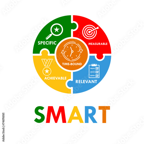 Smart goals design logo template illustration
