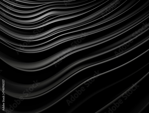 Black Wavy Lines Abstract Background. Generative AI