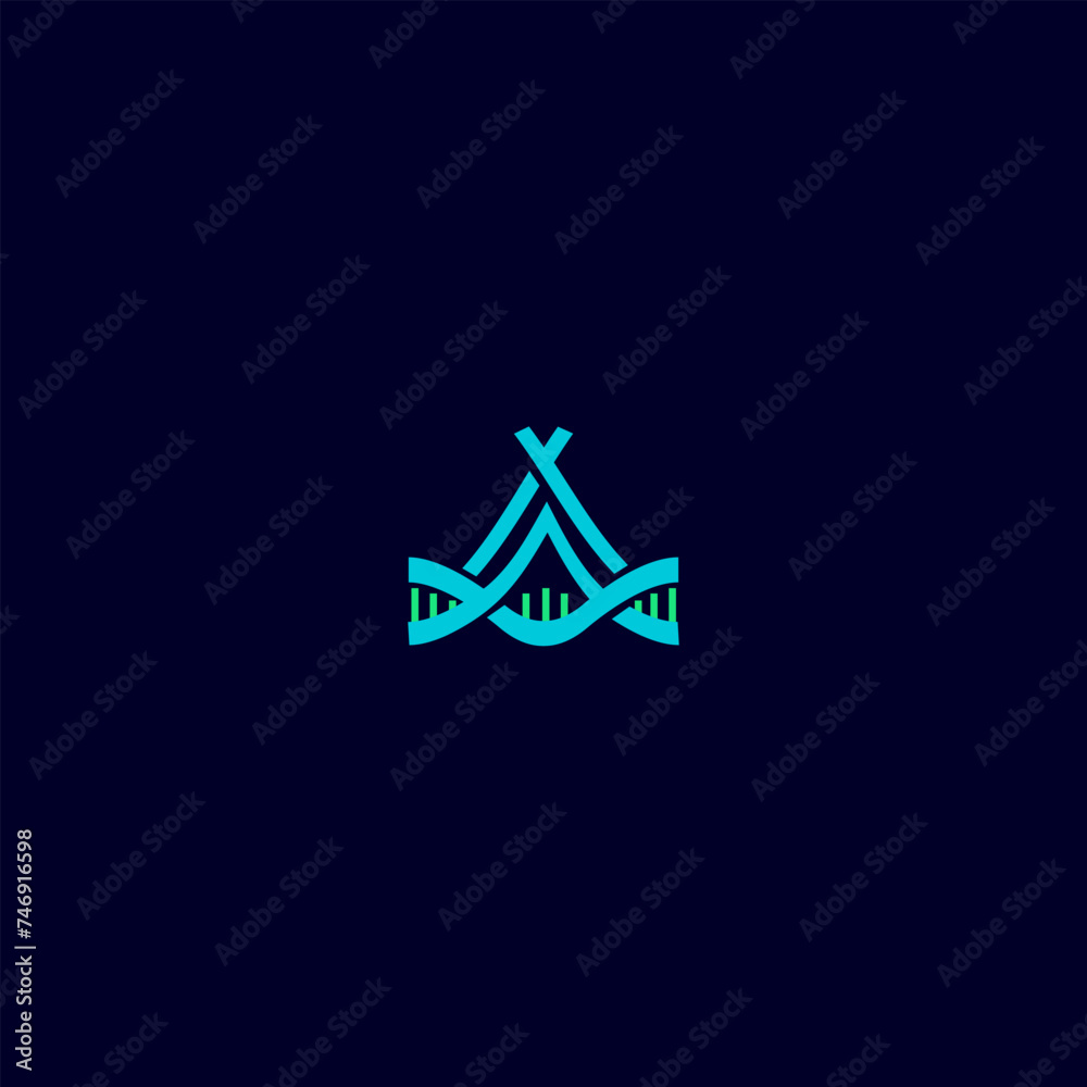 DNA strand tent build logo DNA strand tent build logo